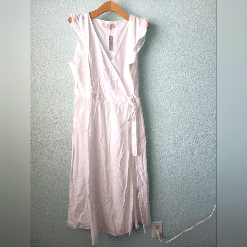 Loft coastal bohemian wrap dress new with tags size large